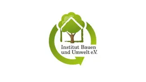 Logo IBU Institut flèche verte en forme de cercle avec l'icône de la maison et l'arbre qui en pousse